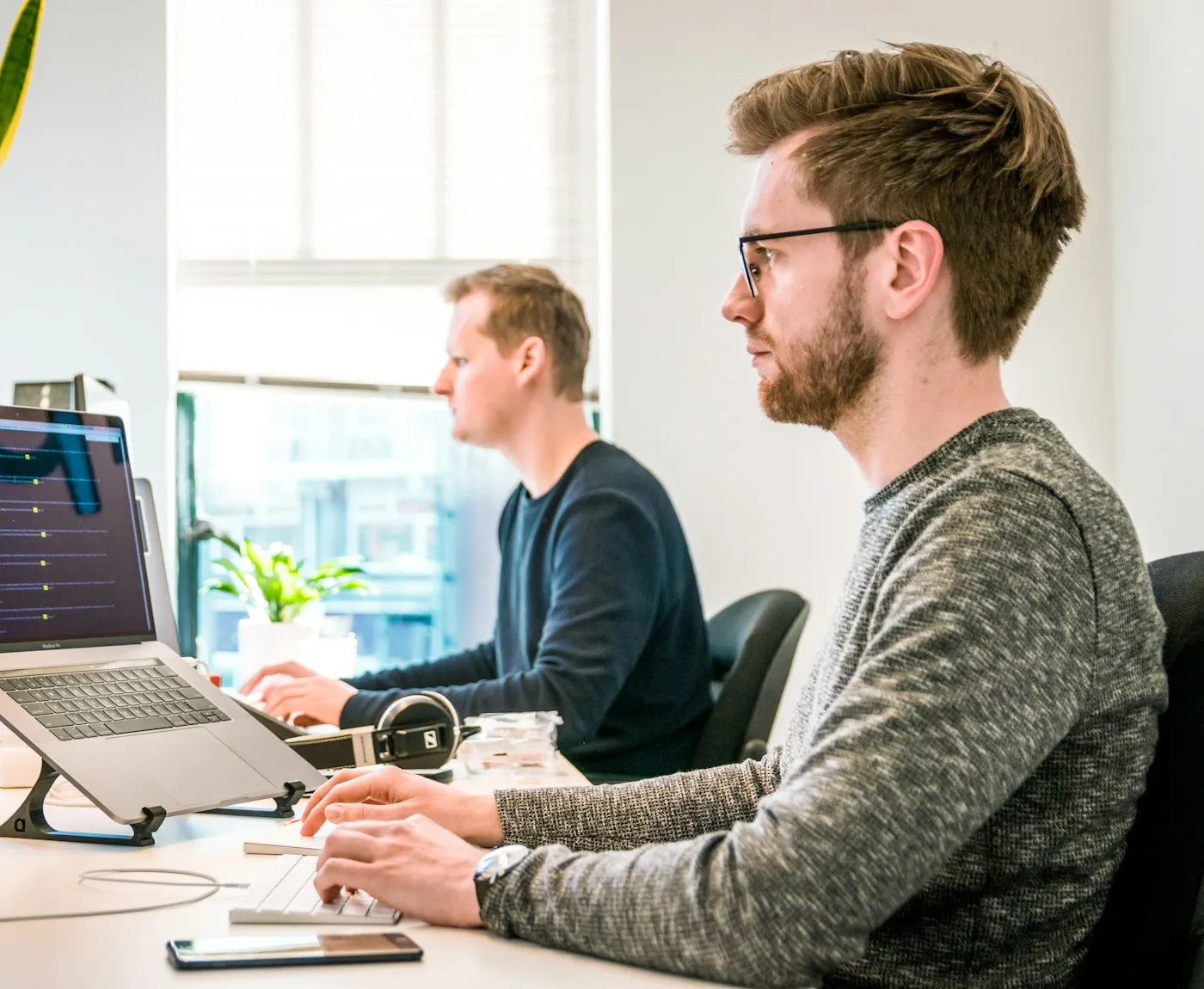 Content team working together at their desks