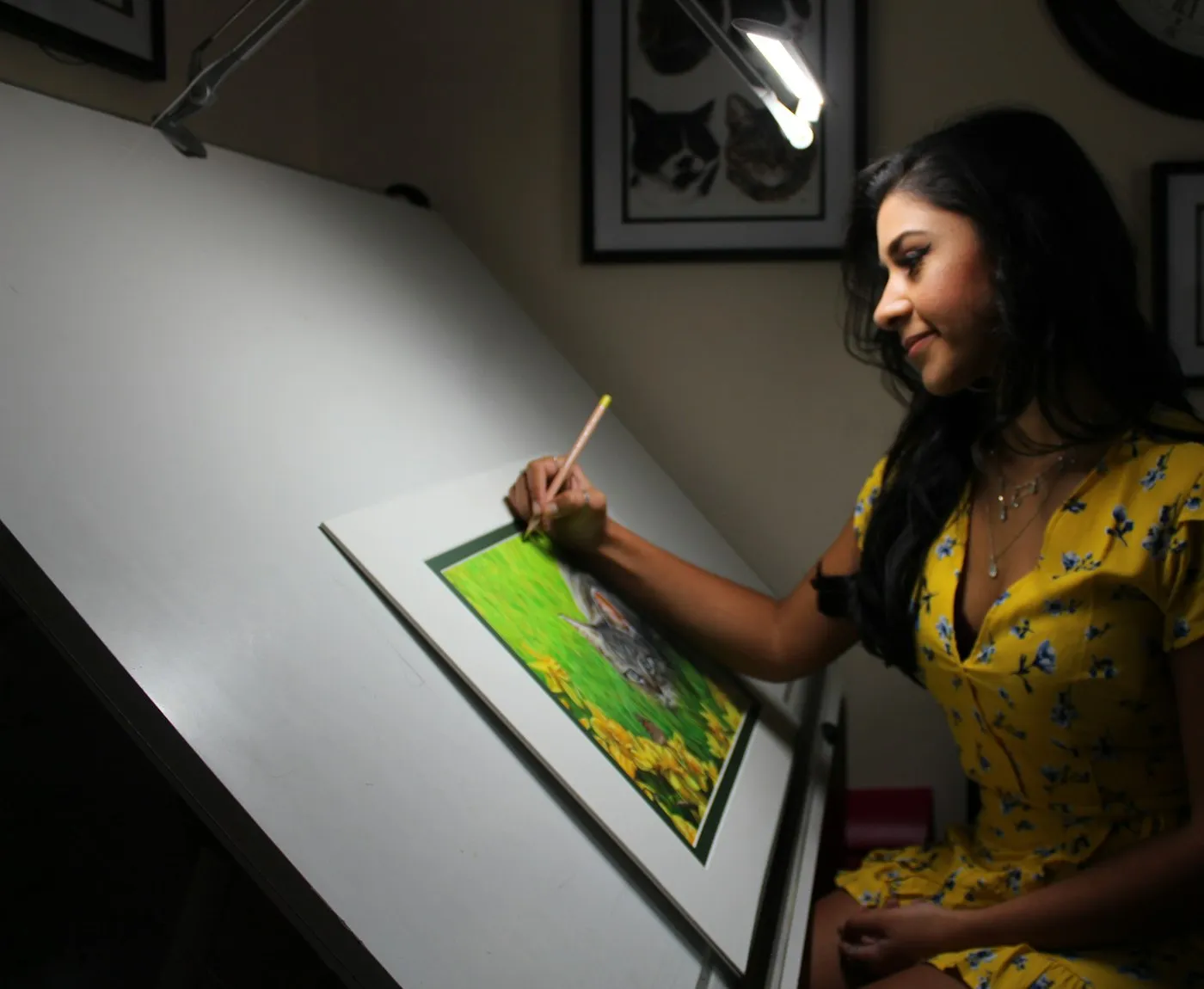Designer creating artwork on a pen display
